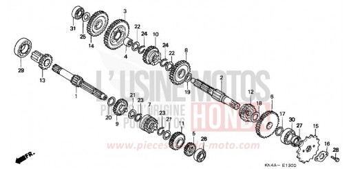 BOITE DE VITESSES XR100R2 de 2002